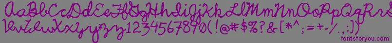 フォントUcuCharlesScript – 紫色のフォント、灰色の背景