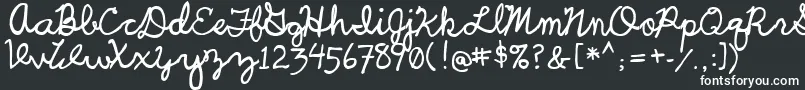 UcuCharlesScript-Schriftart – Weiße Schriften auf schwarzem Hintergrund