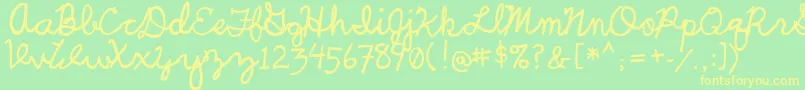UcuCharlesScript Font – Yellow Fonts on Green Background