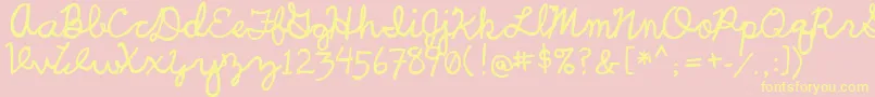 フォントUcuCharlesScript – 黄色のフォント、ピンクの背景