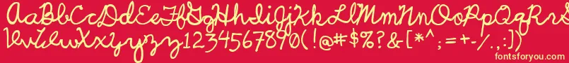 UcuCharlesScript Font – Yellow Fonts on Red Background