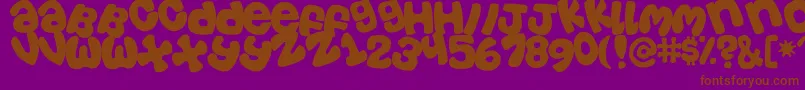 CasualTossed Font – Brown Fonts on Purple Background