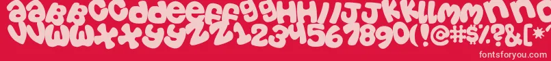 CasualTossed Font – Pink Fonts on Red Background