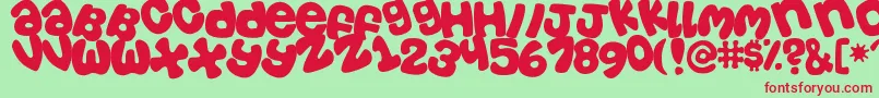 CasualTossed Font – Red Fonts on Green Background