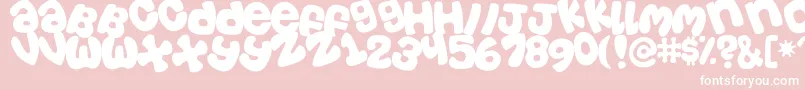 CasualTossed Font – White Fonts on Pink Background