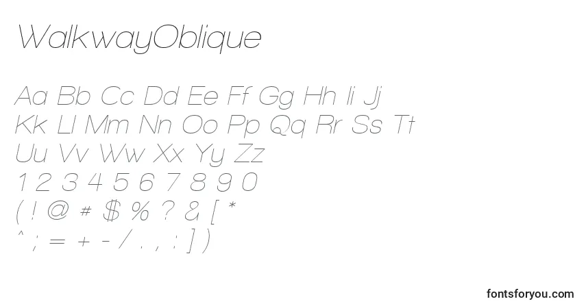 WalkwayOblique Font – alphabet, numbers, special characters