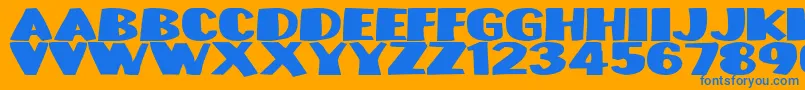 Munsterbash Font – Blue Fonts on Orange Background