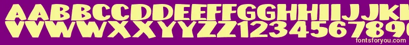 Fonte Munsterbash – fontes amarelas em um fundo roxo