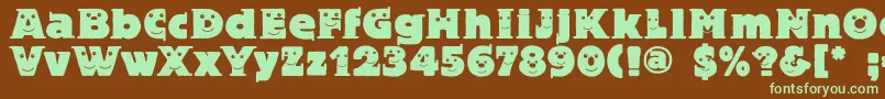 Blaxbloxxeyes Font – Green Fonts on Brown Background