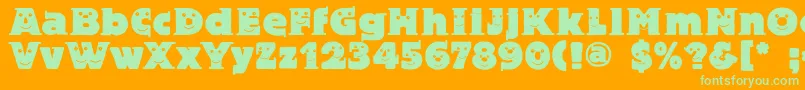 Blaxbloxxeyes Font – Green Fonts on Orange Background