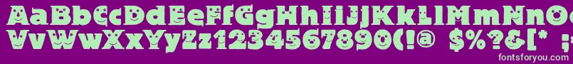 Blaxbloxxeyes Font – Green Fonts on Purple Background