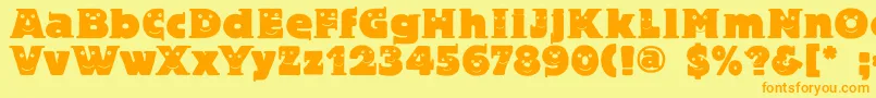 Blaxbloxxeyes Font – Orange Fonts on Yellow Background