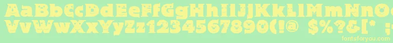 Blaxbloxxeyes Font – Yellow Fonts on Green Background