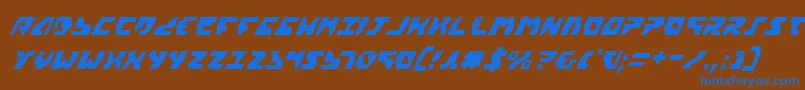 Saiba mais sobre a fonte GyrfalconCondensedItalic Fonte GyrfalconCondensedItalic – fontes azuis em um fundo marrom