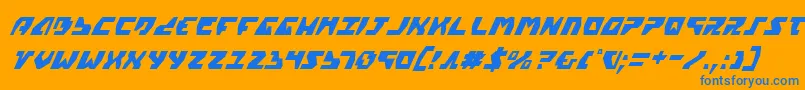 GyrfalconCondensedItalic Font – Blue Fonts on Orange Background