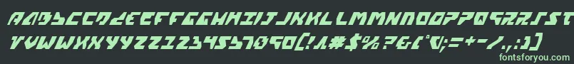 GyrfalconCondensedItalic Font – Green Fonts on Black Background