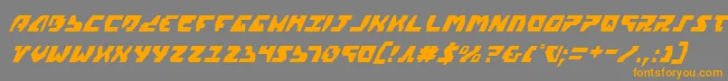 Lisätietoja GyrfalconCondensedItalic-fontista GyrfalconCondensedItalic-fontti – oranssit fontit harmaalla taustalla