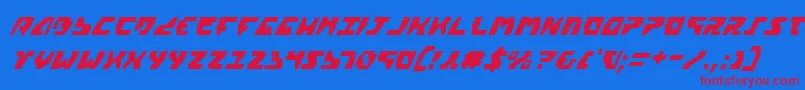Fonte GyrfalconCondensedItalic – fontes vermelhas em um fundo azul