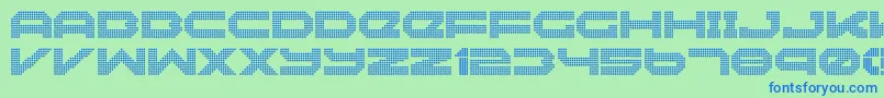 フォントNeonize – 青い文字は緑の背景です。
