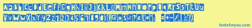 Crewhassanblack Font – Blue Fonts on Yellow Background