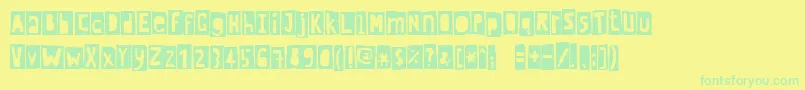 Crewhassanblack Font – Green Fonts on Yellow Background