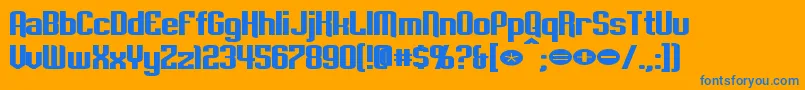 EmpanadaExtendedBold-Schriftart – Blaue Schriften auf orangefarbenem Hintergrund