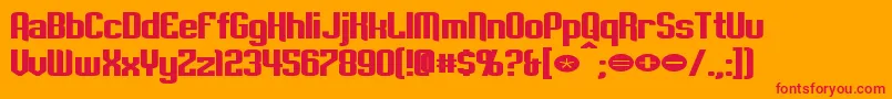 EmpanadaExtendedBold-Schriftart – Rote Schriften auf orangefarbenem Hintergrund