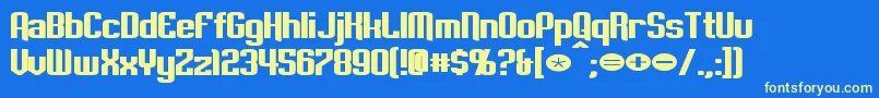 EmpanadaExtendedBold Font – Yellow Fonts on Blue Background