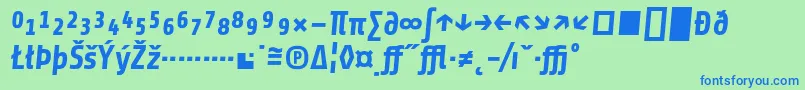 フォントShareBolditalicexp – 青い文字は緑の背景です。