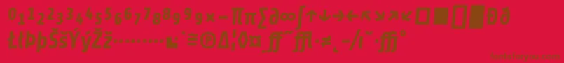 ShareBolditalicexp Font – Brown Fonts on Red Background
