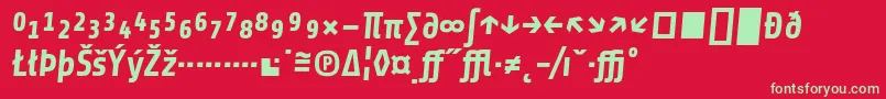 ShareBolditalicexp-Schriftart – Grüne Schriften auf rotem Hintergrund