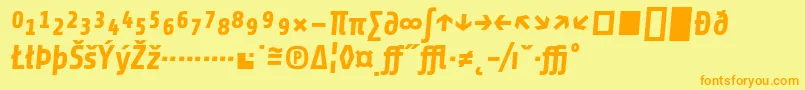 Шрифт ShareBolditalicexp – оранжевые шрифты на жёлтом фоне