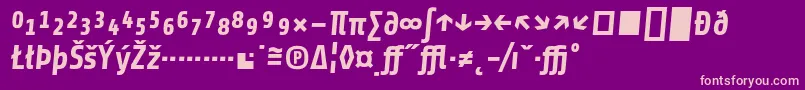 ShareBolditalicexp-fontti – vaaleanpunaiset fontit violetilla taustalla