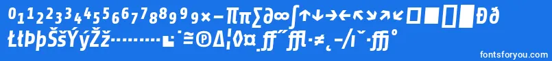 Шрифт ShareBolditalicexp – белые шрифты на синем фоне