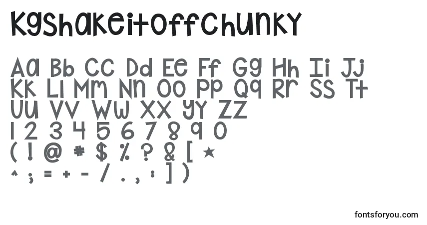 Schriftart Kgshakeitoffchunky – Alphabet, Zahlen, spezielle Symbole