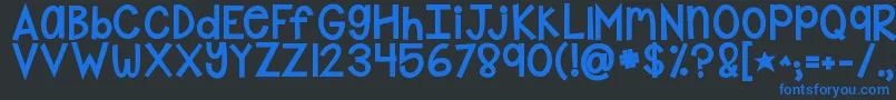 Kgshakeitoffchunky Font – Blue Fonts on Black Background