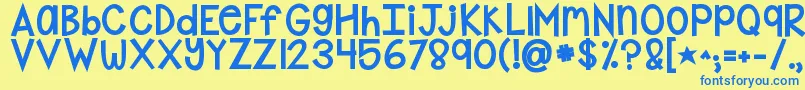 Kgshakeitoffchunky Font – Blue Fonts on Yellow Background