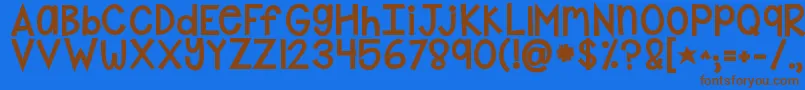 Kgshakeitoffchunky Font – Brown Fonts on Blue Background