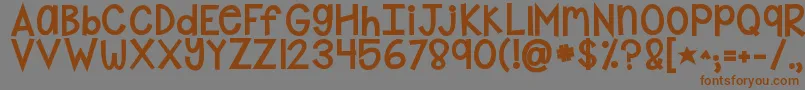 Kgshakeitoffchunky Font – Brown Fonts on Gray Background