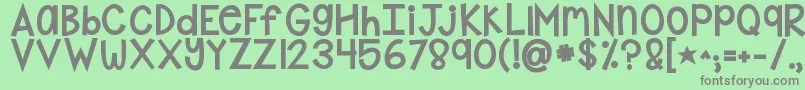 Шрифт Kgshakeitoffchunky – серые шрифты на зелёном фоне
