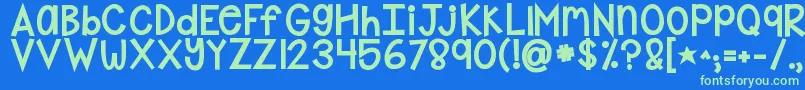 Kgshakeitoffchunky Font – Green Fonts on Blue Background