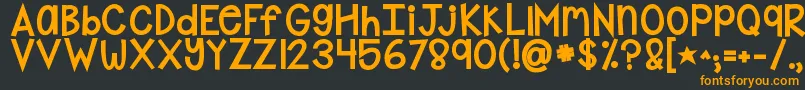 Kgshakeitoffchunky-Schriftart – Orangefarbene Schriften auf schwarzem Hintergrund