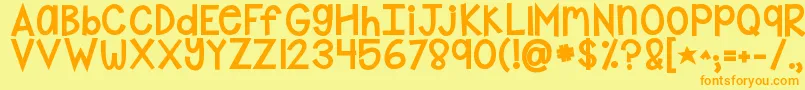 Kgshakeitoffchunky Font – Orange Fonts on Yellow Background