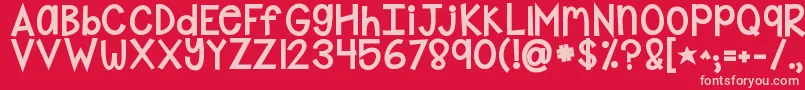 Kgshakeitoffchunky Font – Pink Fonts on Red Background