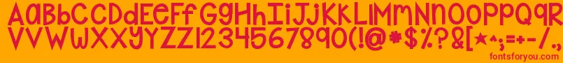 Шрифт Kgshakeitoffchunky – красные шрифты на оранжевом фоне