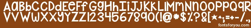 フォントKgshakeitoffchunky – 茶色の背景に白い文字