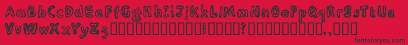 Inlinesr Font – Black Fonts on Red Background