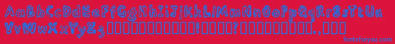 Inlinesr-Schriftart – Blaue Schriften auf rotem Hintergrund