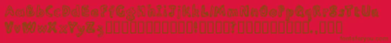 フォントInlinesr – 赤い背景に茶色の文字
