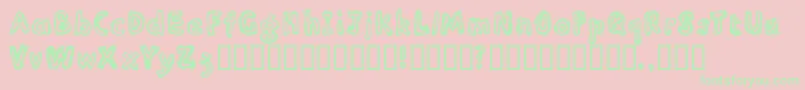 Inlinesr Font – Green Fonts on Pink Background